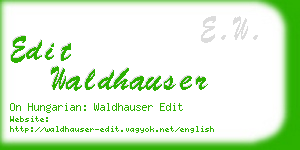 edit waldhauser business card